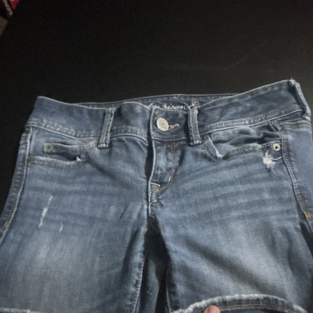 American Eagle Women's Bootcut Jeans Blue Denim Stretch Solid Regular Size 4